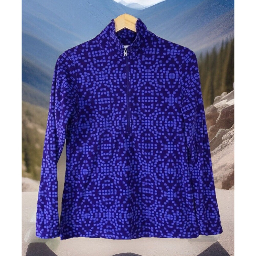 EUC Columbia Purple Patterned Half-Zip fleece top - size M